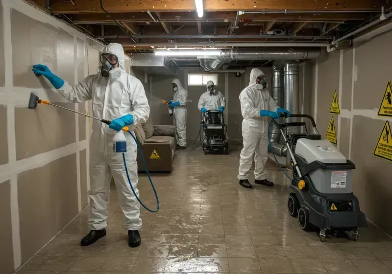 Basement Moisture Removal and Structural Drying process in Anahuac, TX